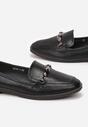 Czarne matowe Mokasyny z Metalową Ozdobą Lalista