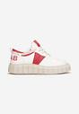 Biało-Czerwone Sneakersy na Grubej Podeszwie Laadah
