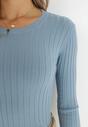 Jasnoniebieski Sweter Prążkowany Nawira
