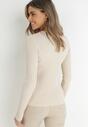 Jasnobeżowy Sweter Prążkowany Nawira