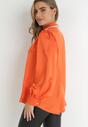 Pomarańczowa Koszula z Bufiastym Rękawem i Lamówkami z Perełek Tizi