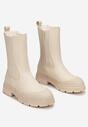 Beżowe Botki Workery na Grubej Podeszwie Uldruca
