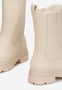 Beżowe Botki Workery na Grubej Podeszwie Uldruca