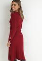 Bordowa Sukienka Dzianinowa z Kaszmirem Dasha