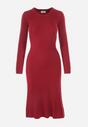 Bordowa Sukienka Dzianinowa z Kaszmirem Dasha