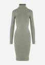 Ciemnozielona Sukienka Dzianinowa z Kaszmirem Valke