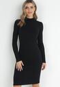 Czarna Sukienka Dzianinowa z Kaszmirem Klymiche