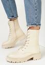 Beżowe Botki Workery Liye