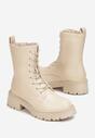 Beżowe Botki Workery Liye