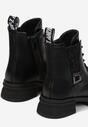 Czarne Botki Workery z Cyrkoniami Yari