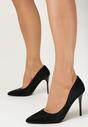 Pantofi stiletto Piele întoarsă ecologică neagră