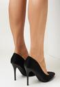 Pantofi stiletto Piele întoarsă ecologică neagră