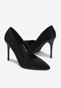 Pantofi stiletto Piele întoarsă ecologică neagră