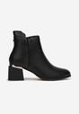 Czarne Botki na Słupku Coffi