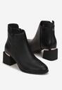Czarne Botki na Słupku Coffi