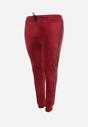 Bordowe Spodnie Dresowe Welurowe z Lampasami Yege
