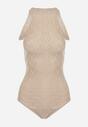 Beżowe Body z Wiskozy o Tłoczonej Fakturze Idolina