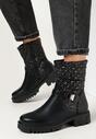 Czarne Botki Sztyblety z Pikowaną Cholewką Yerani