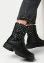 Czarne Botki Sztyblety z Pikowaną Cholewką Yerani
