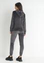 Ciemnoszary 2-częściowt Komplet Dresowy Welurowy Sayo