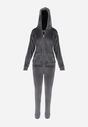 Ciemnoszary 2-częściowt Komplet Dresowy Welurowy Sayo