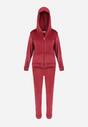 Bordowy 2-częściowt Komplet Dresowy Welurowy Sayo