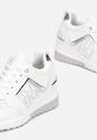 Białe Sneakersy na Koturnie z Metalicznymi Wstawkami Dapha