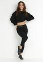 Czarne Legginsy z Napisem w Pasie Nemeza