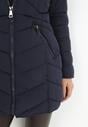 Granatowa Kurtka Pikowana z Kapturem Nelija