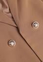 Beżowa Marynarka Niezapinana z Dekoracyjnymi Guzikami Nasse