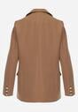 Beżowa Marynarka Niezapinana z Dekoracyjnymi Guzikami Nasse