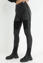 Czarne Spodnie Skinny z Imitacji Skóry z Suwakami Nedomi