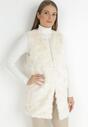 Beżowa Kamizelka Futrzana Farine