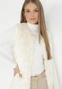 Beżowa Kamizelka Futrzana Farine