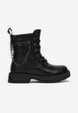 Czarne Botki Workery z Łańcuchem Yolote