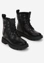 Czarne Botki Workery z Łańcuchem Yolote