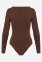 Brązowe Body z Kwadratowym Dekoltem Phicise