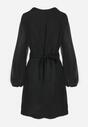 Czarna Sukienka Pudełkowa z Marszczeniem Olnozi