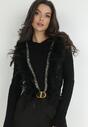 Czarny Sweter z Piórami Beliita