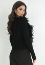 Czarny Sweter z Piórami Beliita