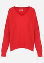 Czerwony Sweter z Wiskozy Oversize Yorate