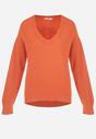 Pomarańczowy Sweter z Wiskozy Oversize Yorate