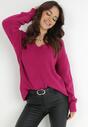 Fioletowy Sweter z Wiskozy Oversize Yorate