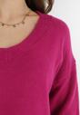 Fioletowy Sweter z Wiskozy Oversize Yorate