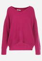 Fioletowy Sweter z Wiskozy Oversize Yorate