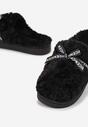 Czarne Kapcie z Futerkiem i Kokardką Balni