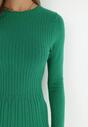 Zielona Sukienka Dzianinowa z Plisowanym Dołem Vova