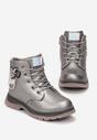 Szare Botki z Naszywkami Mocno Ocieplone Harniet