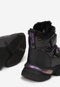 Czarno-Fioletowe Śniegowce na Grubej Podeszwie Mevna