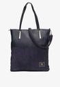 Granatowa Torebka Shopper na Ramię Amion